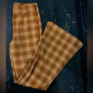 Wild fable high waisted plaid bell bottom leggings size XS